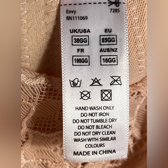 38GG 38J Panache Houndstooth Lace Underwire Bra No padding Semi-Sheer Check Copy - Picture 15 of 16